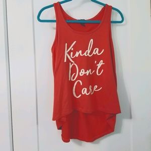3/$12 Rue 21 Tank Top Orange Kinda Don't Care